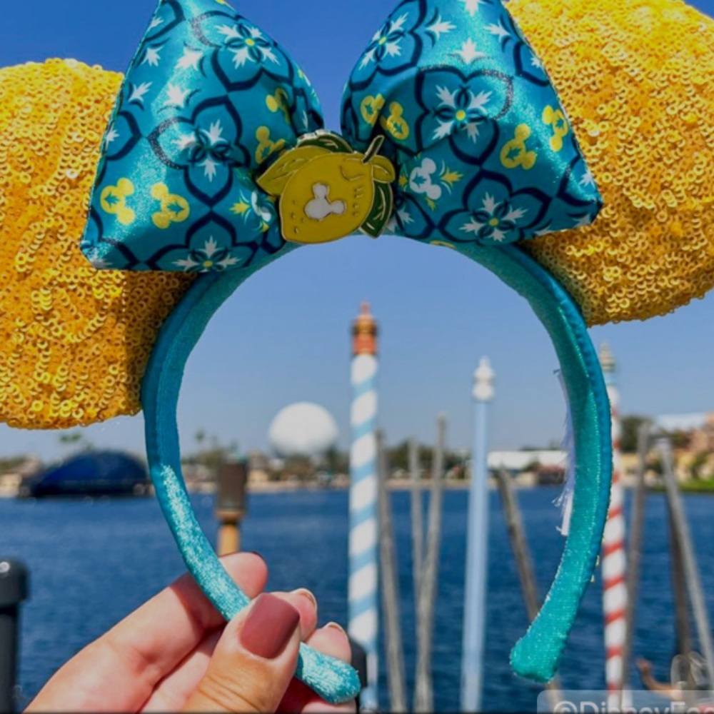 Disney Parks Limoncello Epcot Italy Pavilion Minnie Ears Headband Lemon NWT